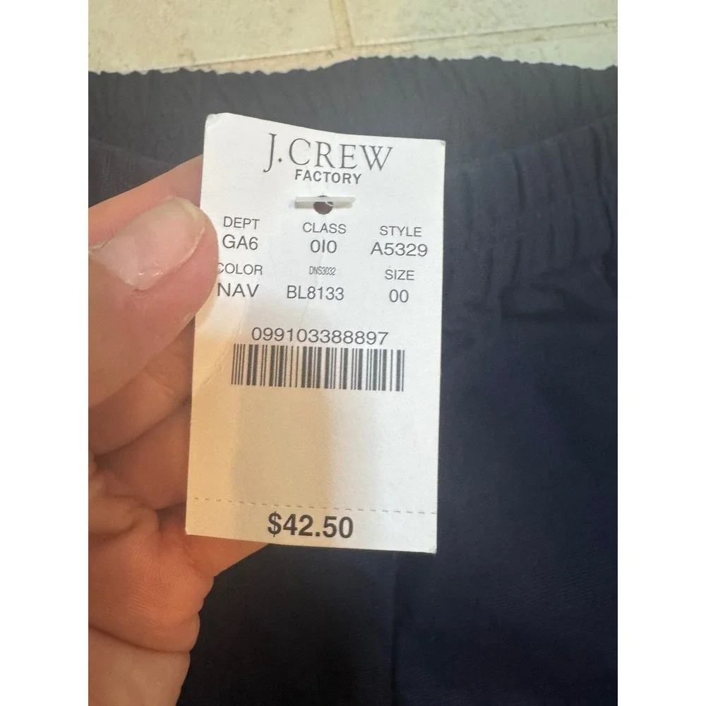 NWT J. Crew Factory Womens Navy Blue Broadway‎ Pull On Shorts Size 00 - Picture 2 of 5